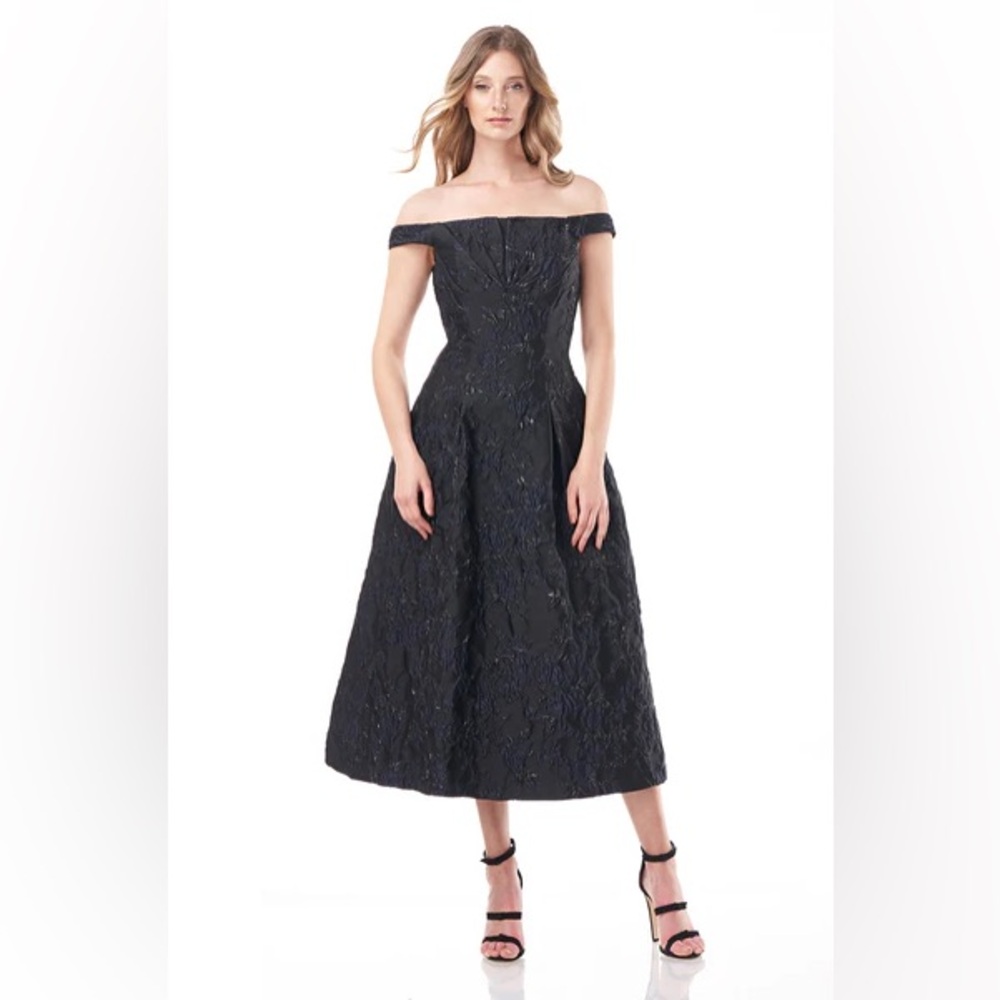 KAY UNGER off the shoulder midi dress